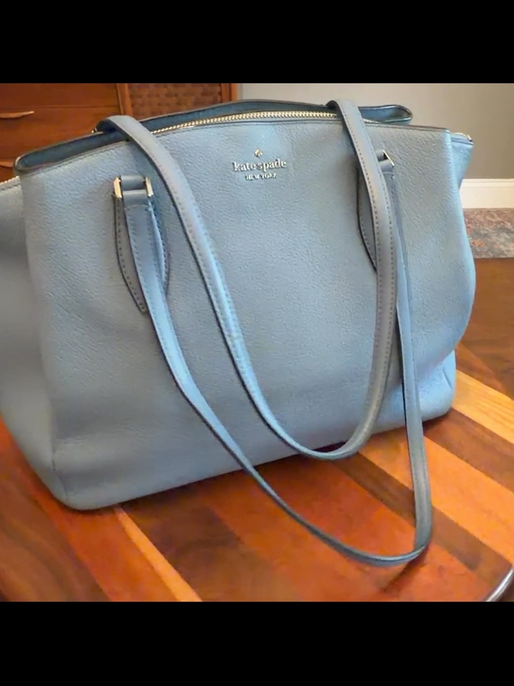 kate spade Powder Blue Leather Shoulder Tote